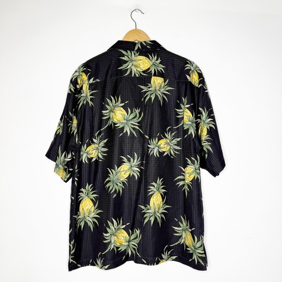 Tommy Bahama Silk Pineapple Button Up Short Sleeve Tropical Shirt Large - Picture 2 of 5
